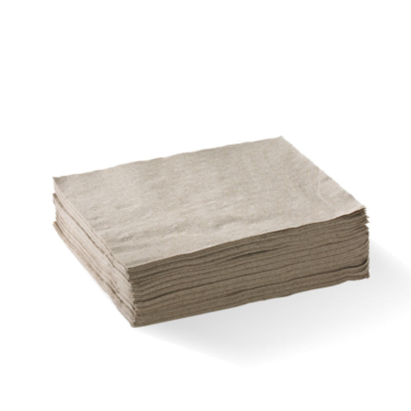 Eco-friendly 1-ply 4-fold luncheon napkins from Biopak, 500 pack, made from FSC certified pulp, perfect for sustainable dining.