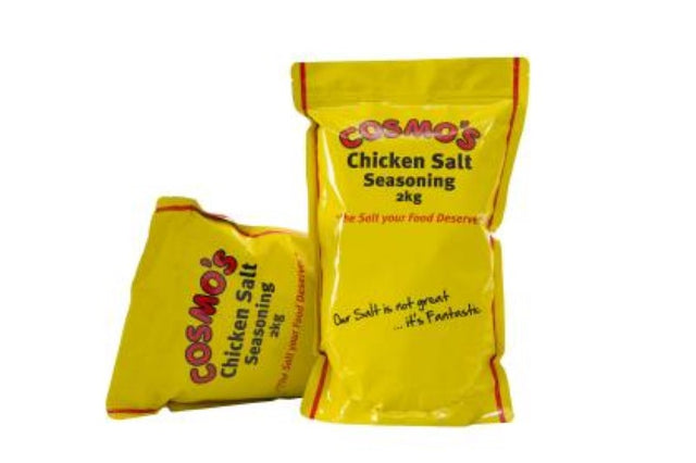 Salt Chicken by Cosmos, 2KG pack from New Zealand, perfect for flavoring dishes and marinades.