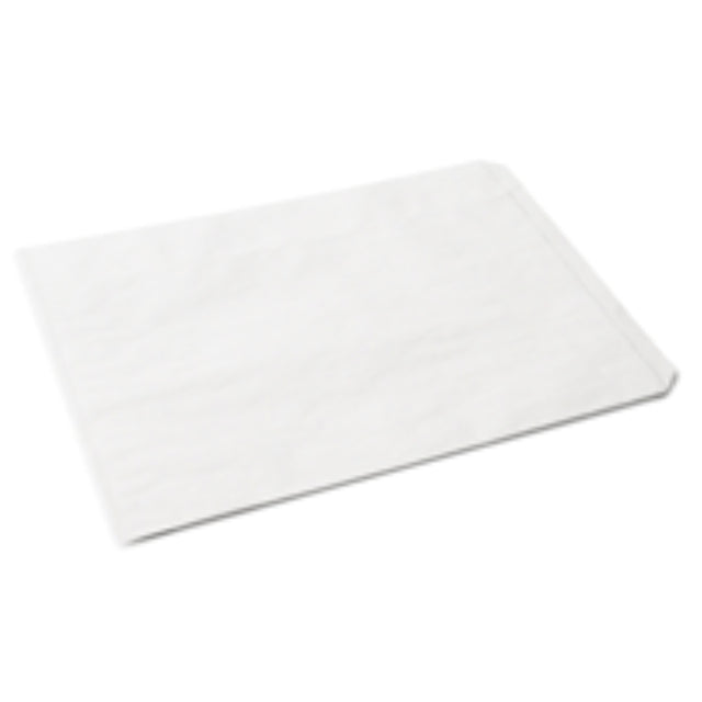 Greaseproof white flat bags by Detpak, 137x187mm, ideal for packaging greasy foods; 500 pieces in each pack.