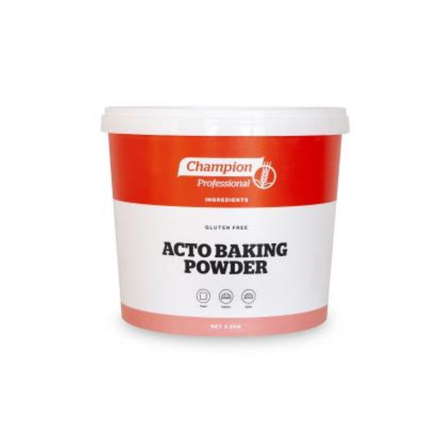 Baking Powder Acto - Champion 2.2KG, premium leavening agent for fluffy cakes and cookies, made in New Zealand.