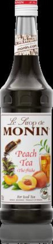 Monin Syrup Peach Iced Tea 700ML bottle, perfect for creating refreshing peach-flavored iced teas and cocktails at home.