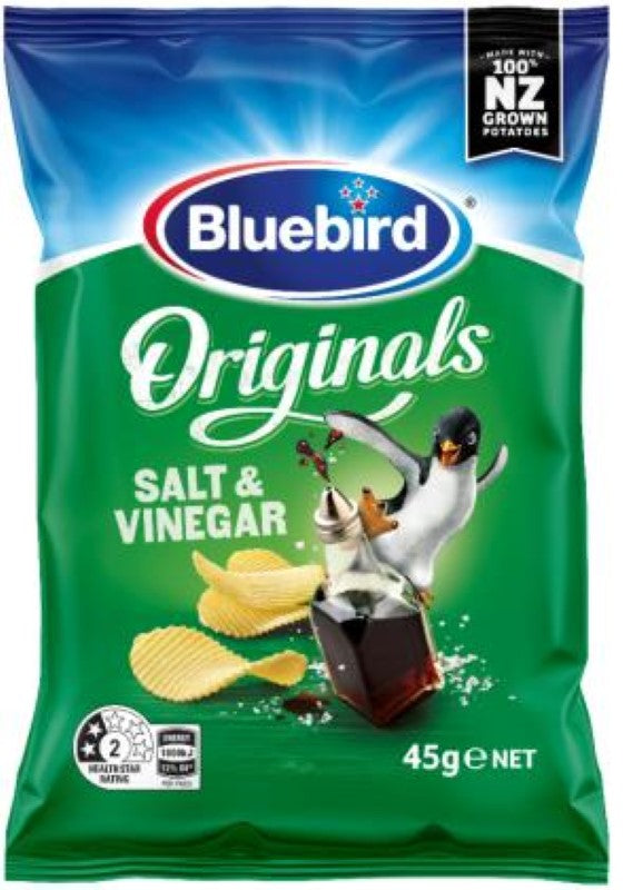 Chips Salted Vinegar - Bluebird - 24X45G