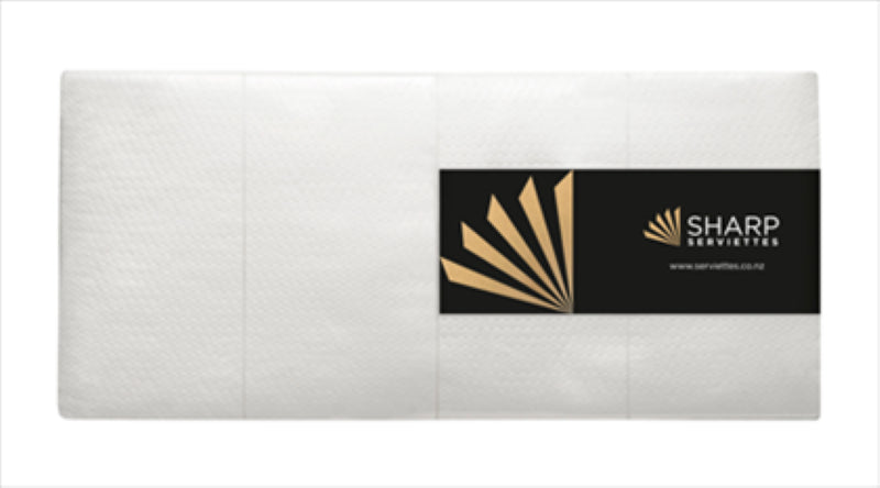 White 1Ply 8-Fold luncheon napkins by Sharp, 250PC pack, ideal for elegant dining and everyday use.