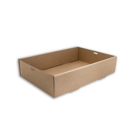 Eco-friendly brown paper catering boxes, 359x252x80mm, perfect for stylish serving, takeaways, and events—10 pieces by Huhtamaki.