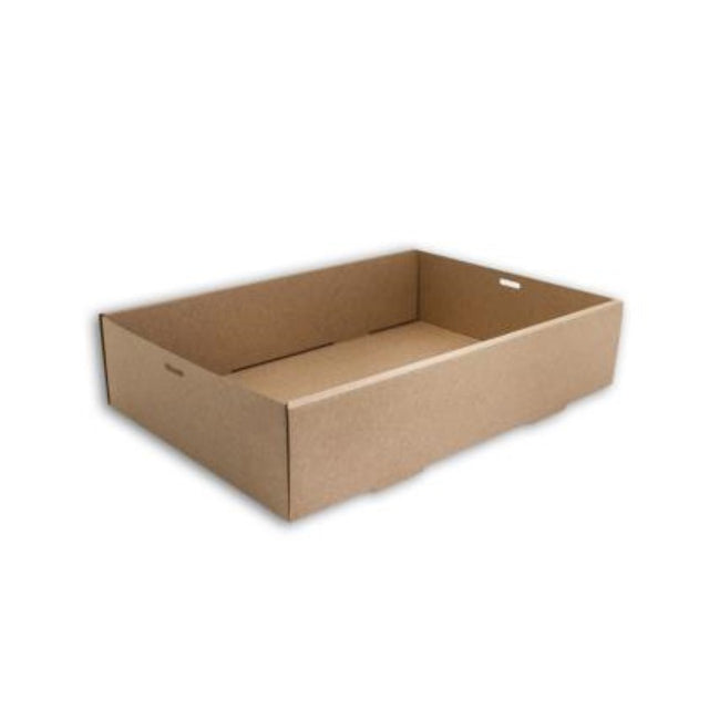 Eco-friendly brown paper catering boxes, 359x252x80mm, perfect for stylish serving, takeaways, and events—10 pieces by Huhtamaki.
