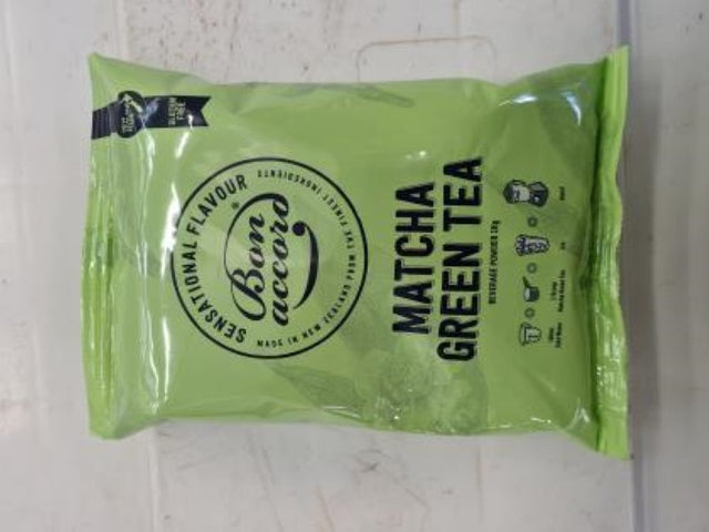 Japanese Matcha Green Tea powder in a 1KG package, perfect for frappes, smoothies, and shakes, from Bon Accord.