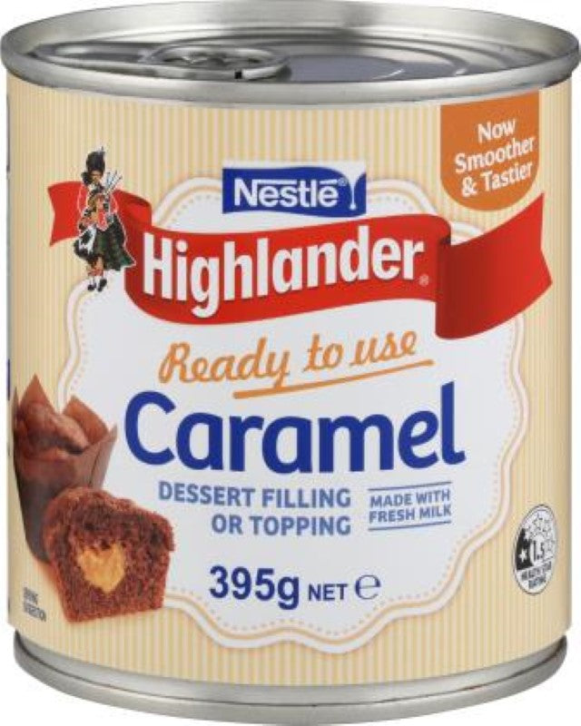 Creamy Nestlé Filling Caramel in a 395g jar, perfect for desserts, snacks, and drizzling over treats.