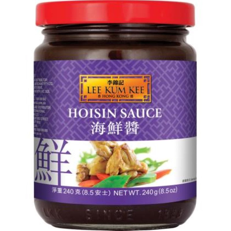 Authentic Lee Kum Kee Hoisin Sauce in a 240g bottle, perfect for enhancing Asian dishes with sweet and savory flavor.