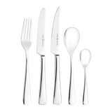 50-piece Wilkie Brothers Kingston stainless steel cutlery set including knives, forks, and spoons for elegant dining.