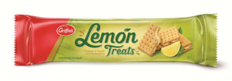 Golden lemon-flavored biscuits from Griffin's, packed in a 250g bag, perfect for tea or coffee breaks.