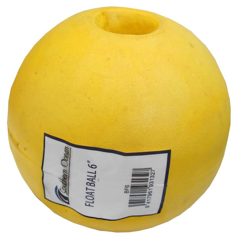 Premium 6" poly ball float, vibrant color for visibility, durable for longlines, pots, and nets in marine environments.