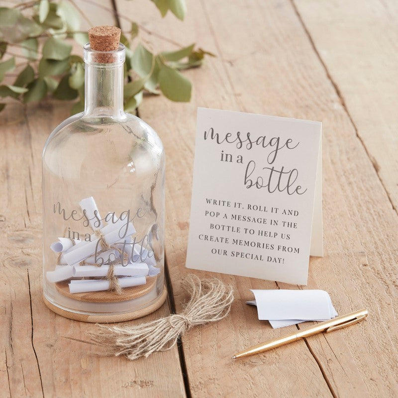Botanical Wedding Guest Book Messages In Glass Bottle 10cm (W) x 23cm (H)