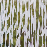 Botanical wedding curtain backdrop featuring elegant white leaf foliage, perfect for stunning photo opportunities at events.