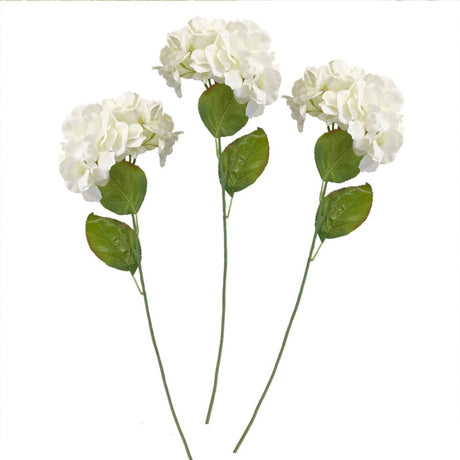 Botanical Wedding Floral Stems Pack of 3 featuring vibrant faux hydrangeas for elegant wedding and home decor.