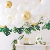 Botanical Hen Party gold chrome balloon arch pack featuring 55 balloons, perfect for elegant celebrations and easy assembly.