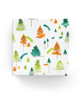 Festive Xmas Abstract Trees wrapping paper, 600mm wide and 40m long, 100gsm matte finish, perfect for elegant gift-giving.