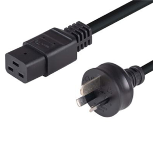 3 Pin Power Lead to IEC C19 2m cable for reliable, heavy-duty connections for servers and appliances.