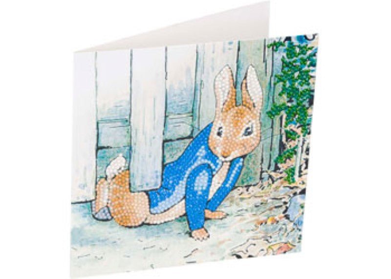 Rhinestone art kit featuring Peter Under the Fence, perfect for creative fun and relaxation for ages 8 and up.