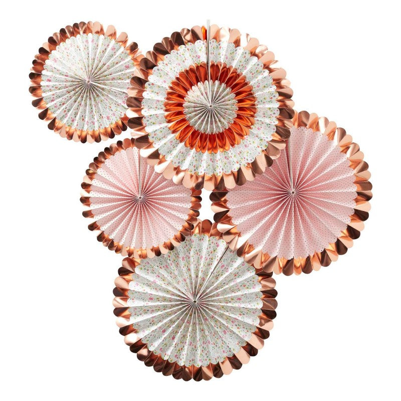 Ditsy Floral Fan Decorations Floral 5 - Pack of