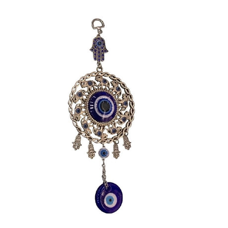 Evil Eye Flower with Eye charm featuring a floral design and All Seeing Eye symbol, promoting positivity and protection.