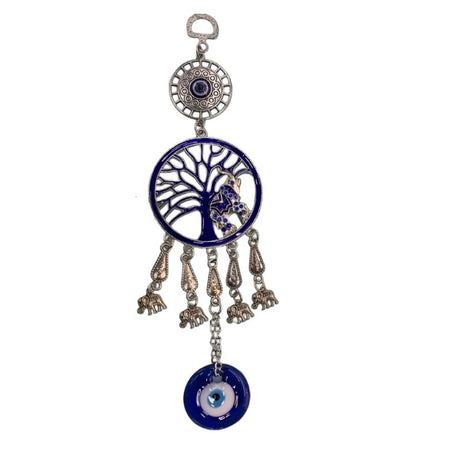 Elegant glass charm featuring the All Seeing Eye and Flower of Life design, offering spiritual protection and positivity.