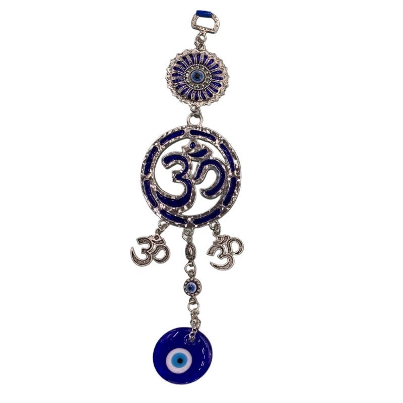 Evil Eye Om charm made of durable glass, symbolizing protection and positivity with a captivating All Seeing Eye design.