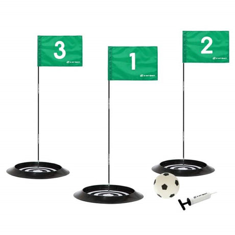 EJET Sport Soccer Golf set with PVC ball, targets, and flags for family fun and skill practice outdoors.