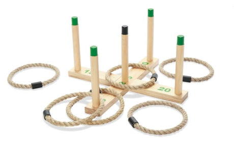 Wooden EJET Sport Ring Toss game for outdoor fun, perfect for groups or solo play, lightweight and portable for any occasion.