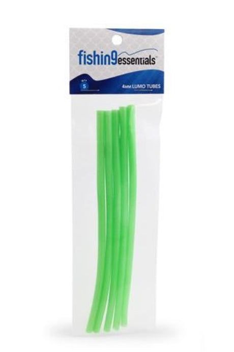 Fishtech 4mm Lumo Tube (5 pack) designed to attract fish at night, enhancing visibility and protecting your line from abrasion.