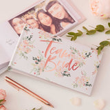 Floral Hen Party Photo Album in elegant design, holds 50 photos, perfect keepsake for hen parties and bridal showers.