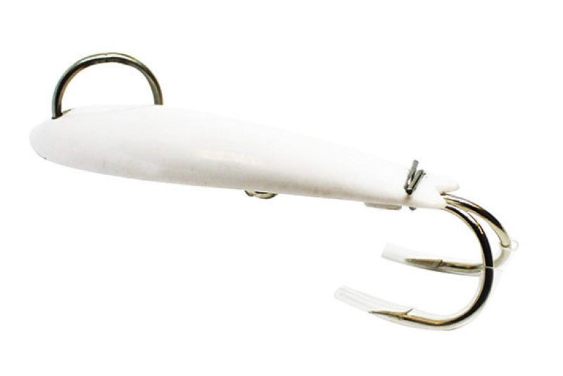 Fishtech Smith's Jig White, a top Kawhai fishing lure for New Zealand, designed for trolling with ease and reliability.