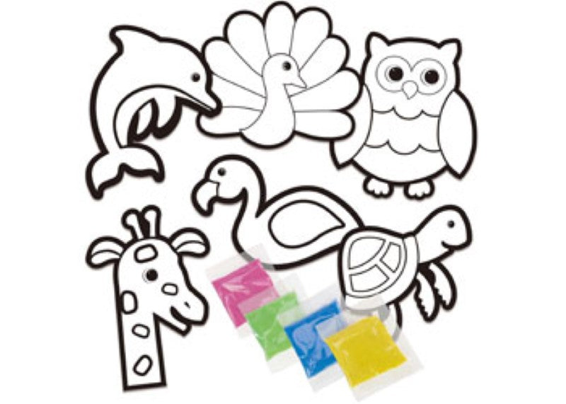 Colorful sand-infused stickers for creative arts and crafts, perfect for kids to make textured masterpieces.