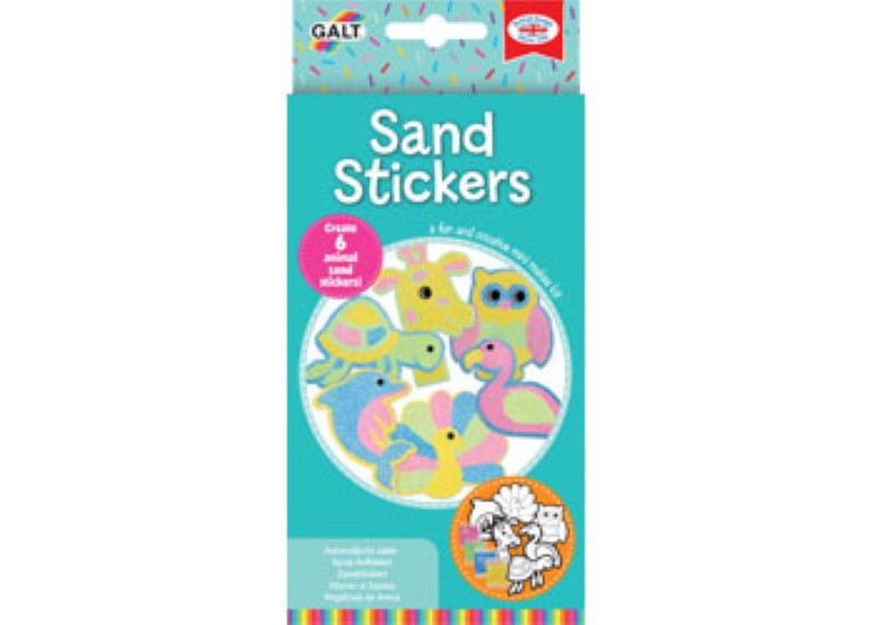 Colorful sand-infused stickers for creative fun, ideal for arts and crafts, enhancing fine motor skills in kids.