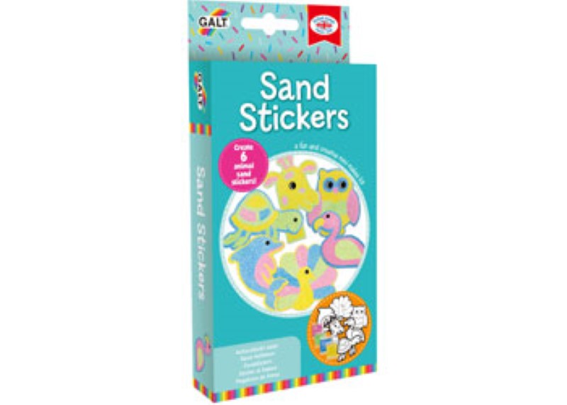 Colorful sand stickers for kids, perfect for arts and crafts, promoting creativity and fine motor skills.