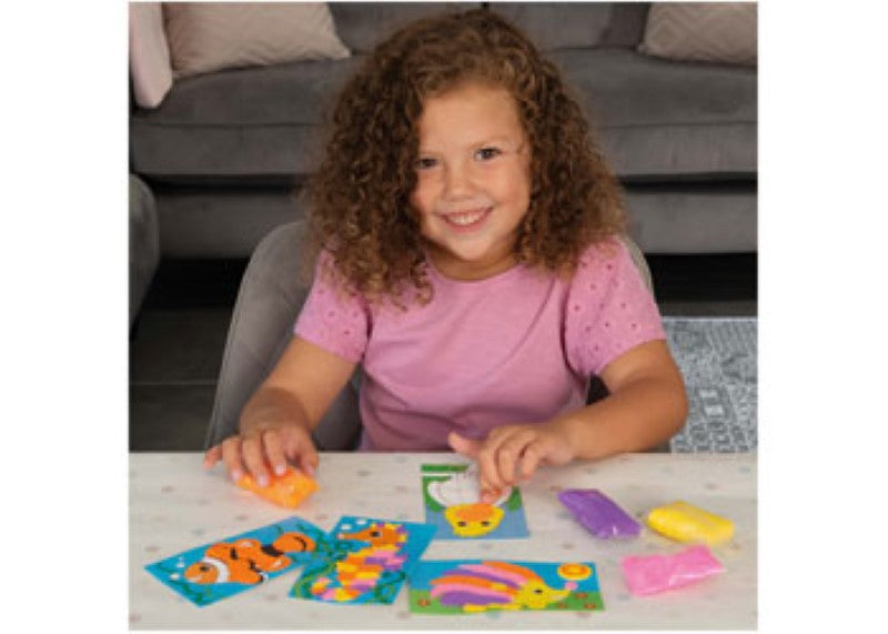 Colorful clay art kit for kids, promoting creativity and fine motor skills through imaginative sculpting activities.