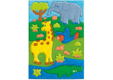 Colorful 3D painting kit for kids featuring safari animals, paints, and sculpting tools to inspire creativity.