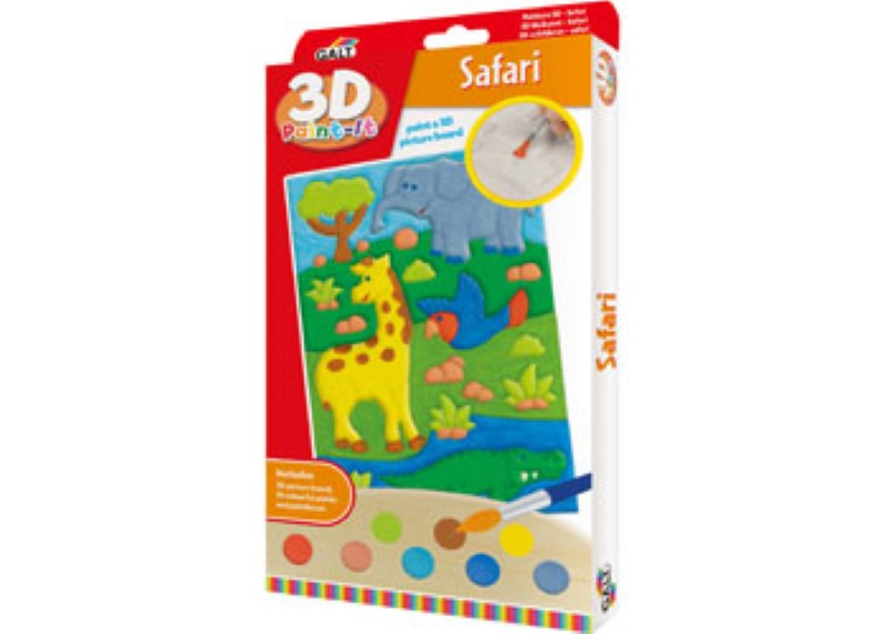 Colorful 3D painting kit featuring safari animals for creative fun and artistic expression in kids aged 5 and up.