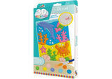 3D paint kit for ocean-themed art, featuring vibrant colors and textures for creating sea creatures and coral reefs.