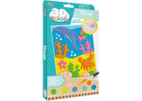 A vibrant 3D painting kit featuring ocean-themed art supplies for creating textured sea creatures and underwater scenes.