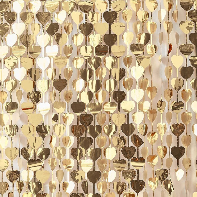 Gold Wedding Heart Backdrop 1m (W) x 2.5m (H)