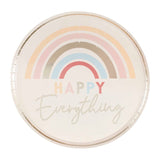 Gold foiled 25cm paper plates with rainbow design, perfect for stylish celebrations; pack of 8 for easy cleanup.