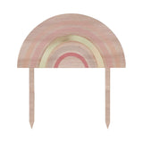 Pastel rainbow wooden cake topper, 16x15 cm, perfect for adding charm to celebrations and enhancing dessert displays.