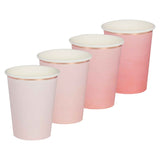 Ombre Pink & Rose Gold Foil Cups - Pack of 8 9cm (H) x 7cm (W)