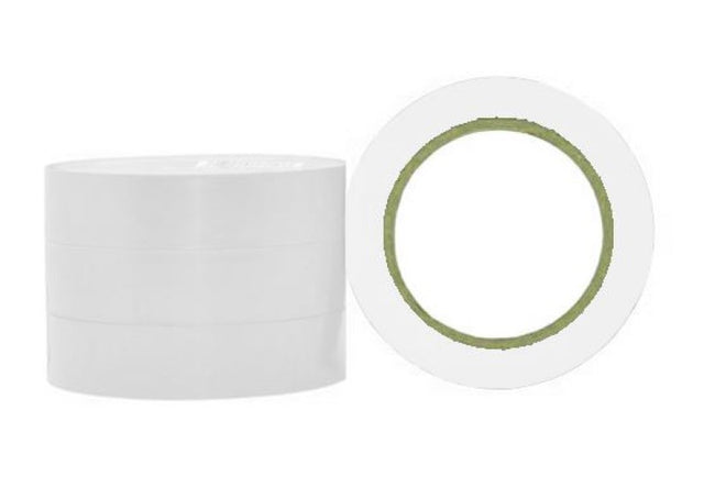 Premium white PVC electrical insulation tape, 18mm x 20m, 180mu thick, flame retardant, 96 rolls for versatile electrical use.