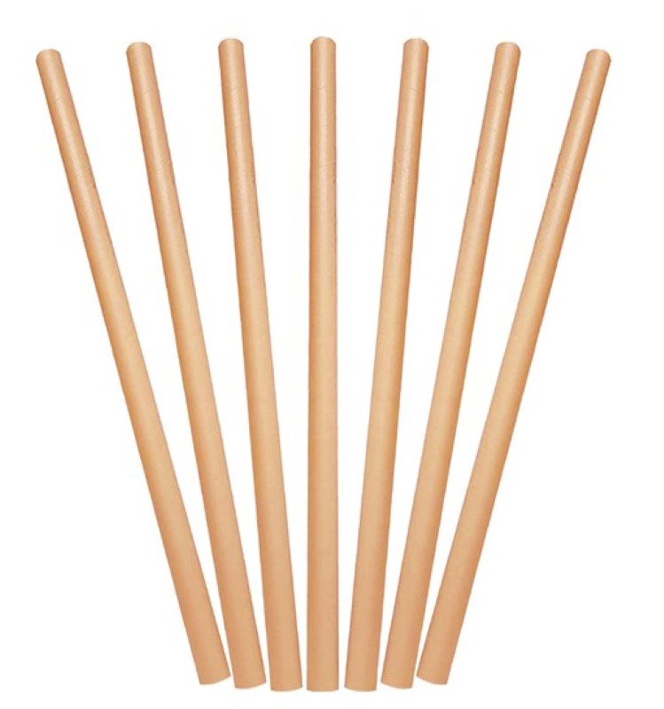 Eco-friendly paper jumbo straws, 10mm x 200mm, biodegradable, perfect for thick beverages; box of 2500 straws.
