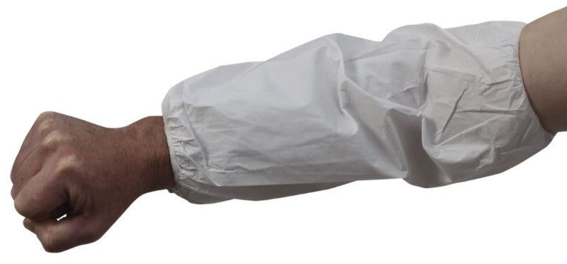 Premium white microporous sleeve covers, 200mm x 400mm, offering excellent protection against dust and moisture in various industries.