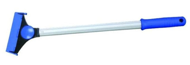 Blue 350mm Floor & Window Scraper designed for tough cleaning, removing gum and grime with an ergonomic grip for ease of use.
