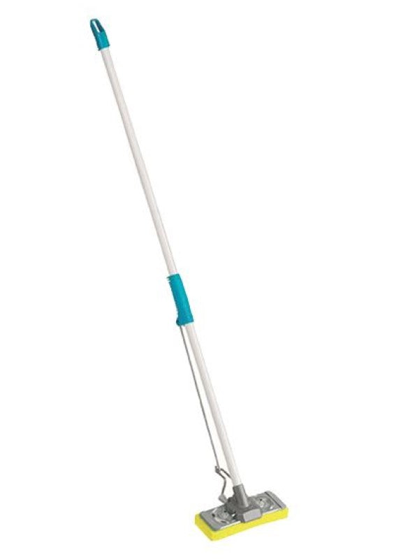 Mop-a-Matic Standard Mop in blue with a cellulose sponge pad and durable steel handle for efficient cleaning.