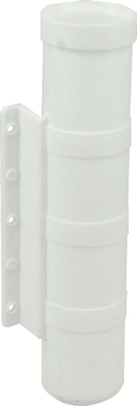 Rod Holder Side Mount in white for boats, made of durable ABS, securely holds rods with a 45mm inner diameter.