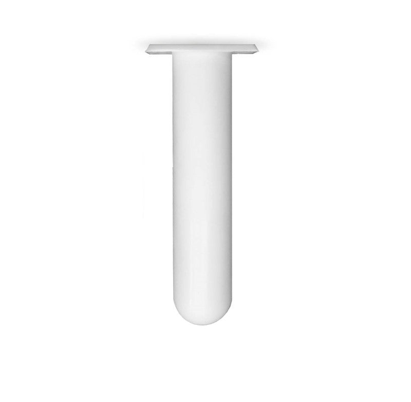 Flush straight rod holder in sleek white, crafted from durable ABS for secure rod storage and easy access on boats or docks.